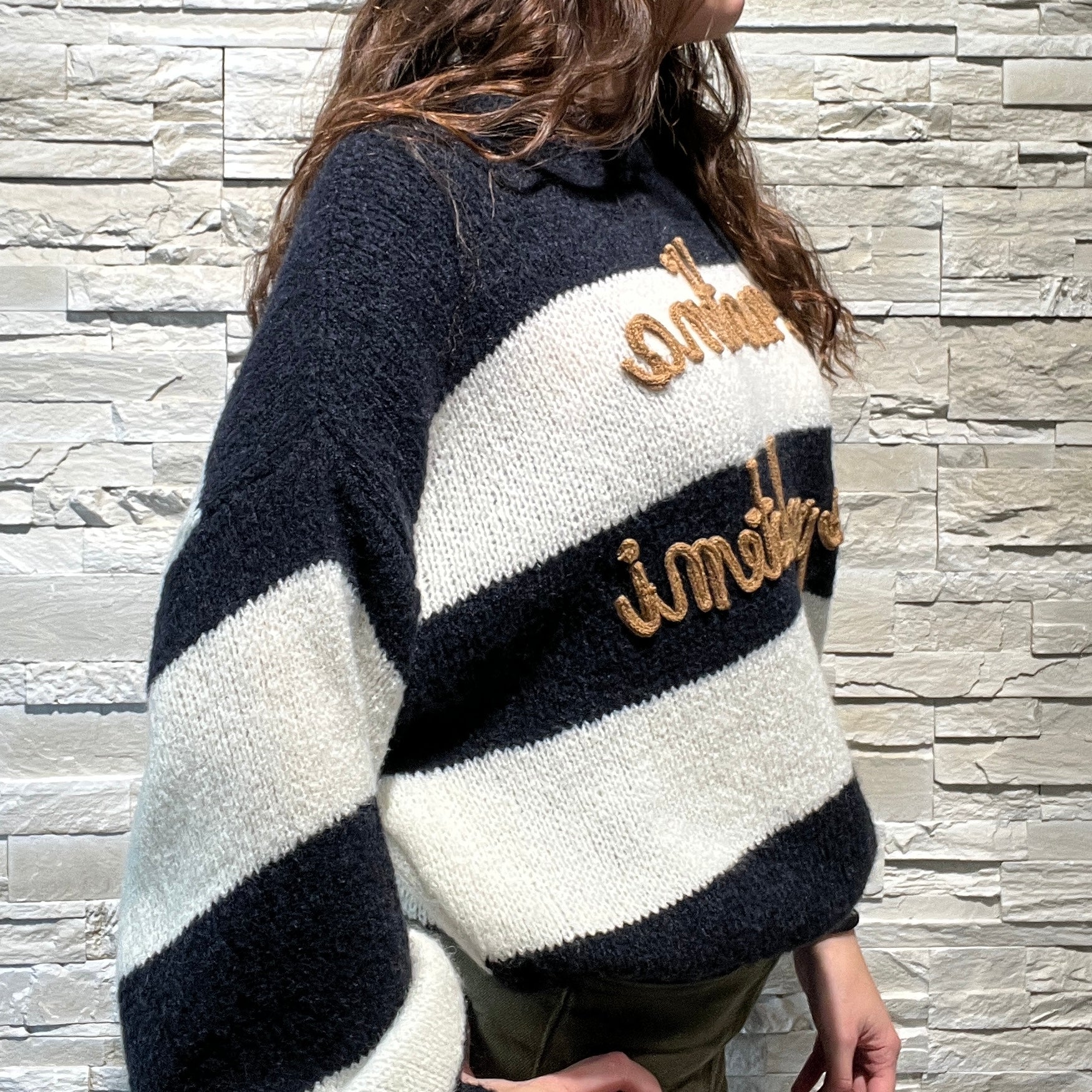 Maglione scritte iconic