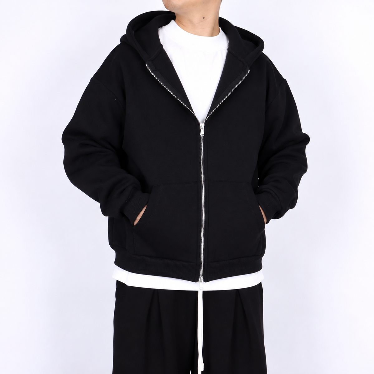 Felpa cropped zip-up