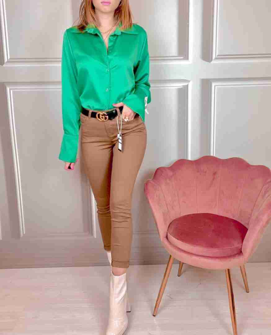 Jeans skinny semplice marrone