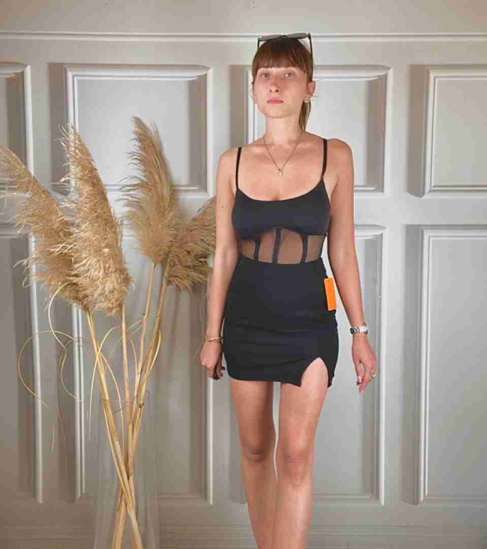 Gonna a costine con mini spacco