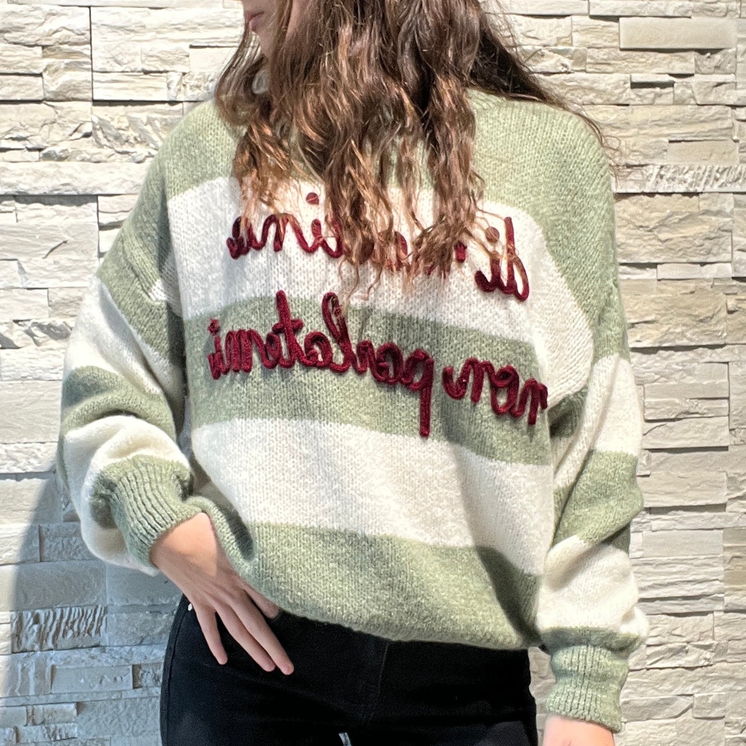 Maglione scritte iconic