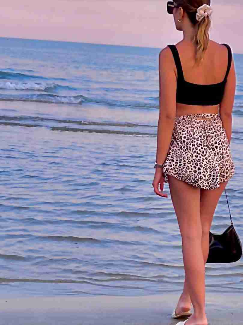 Pantagonna leopardata con cinturino in vita