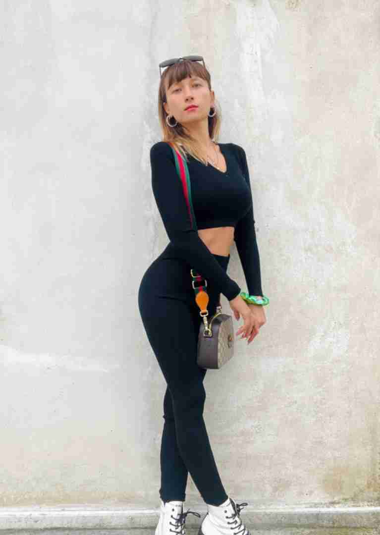 Coordinato leggins e maglione in lanetta a costine