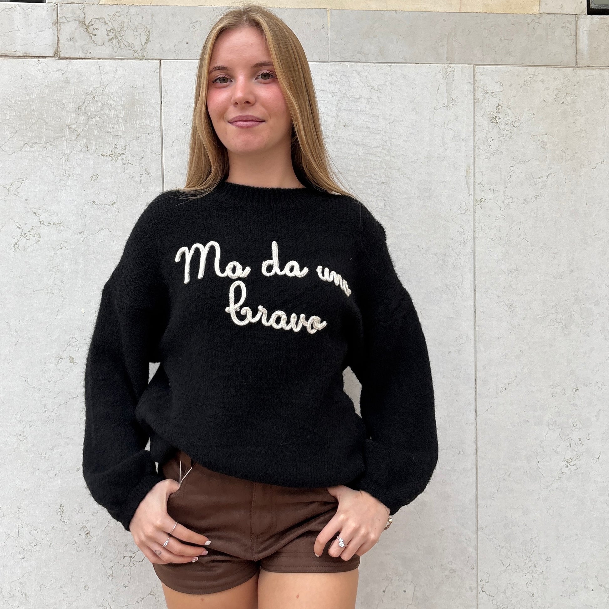 Maglione scritte iconic