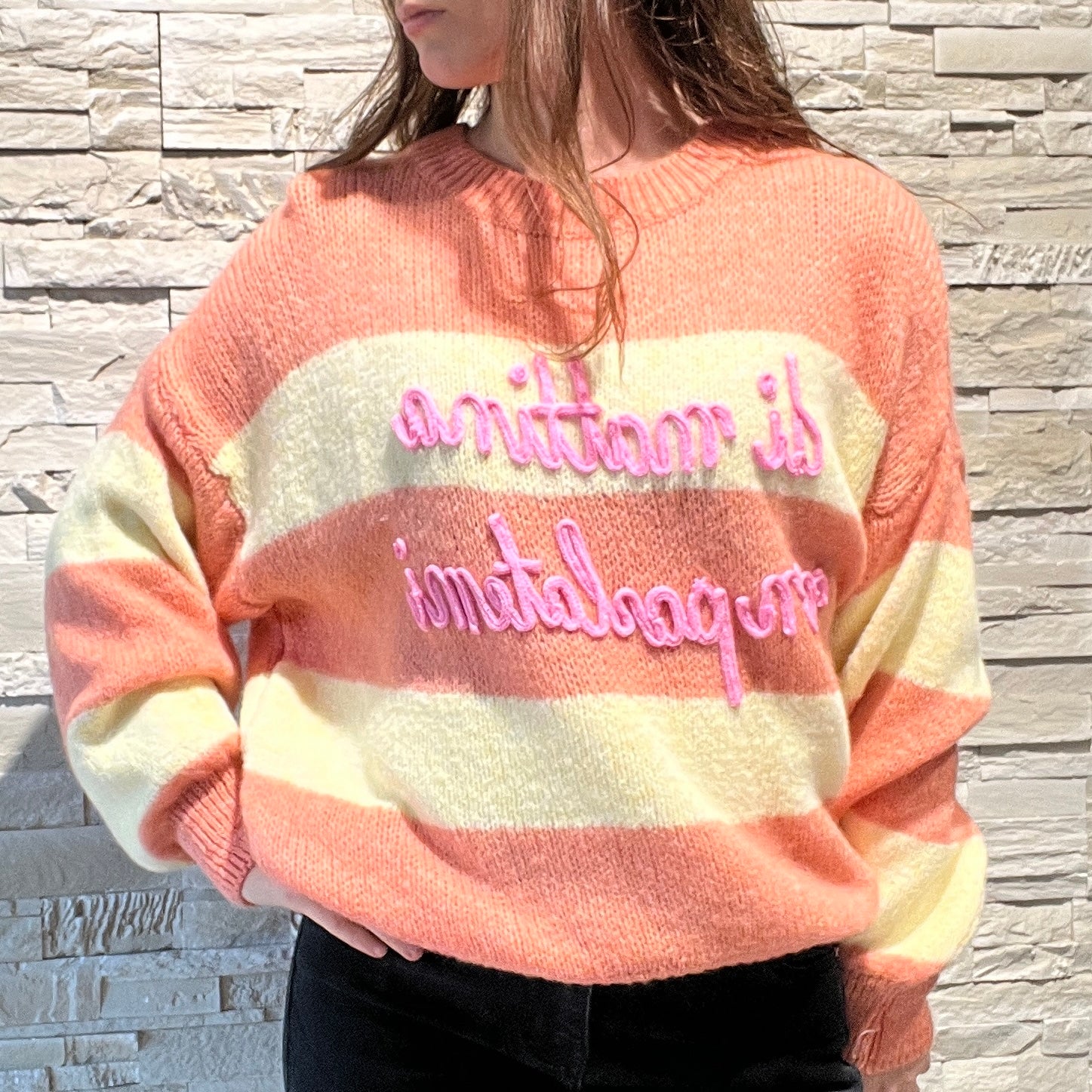 Maglione scritte iconic