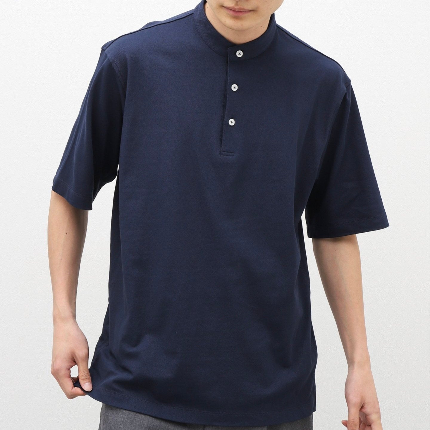 Polo colletto alla coreana