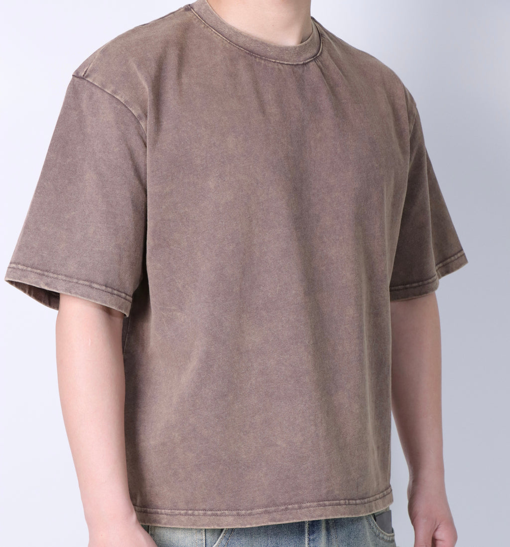 T-shirt crop stone wash