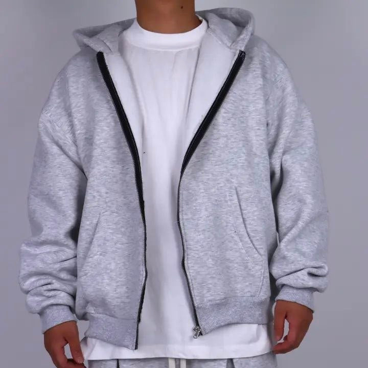 Felpa cropped zip-up
