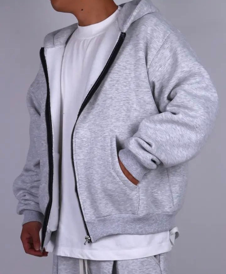 Felpa cropped zip-up