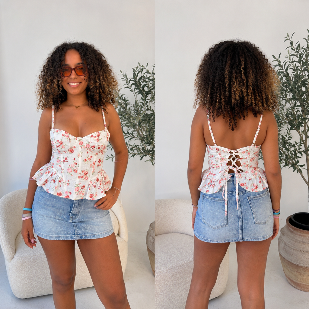 Top fiori e laccetti