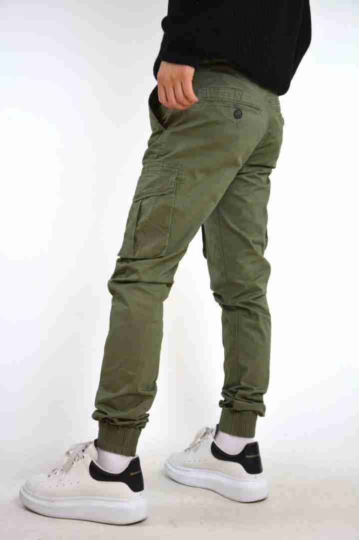 Pantaloni cargo con polsino