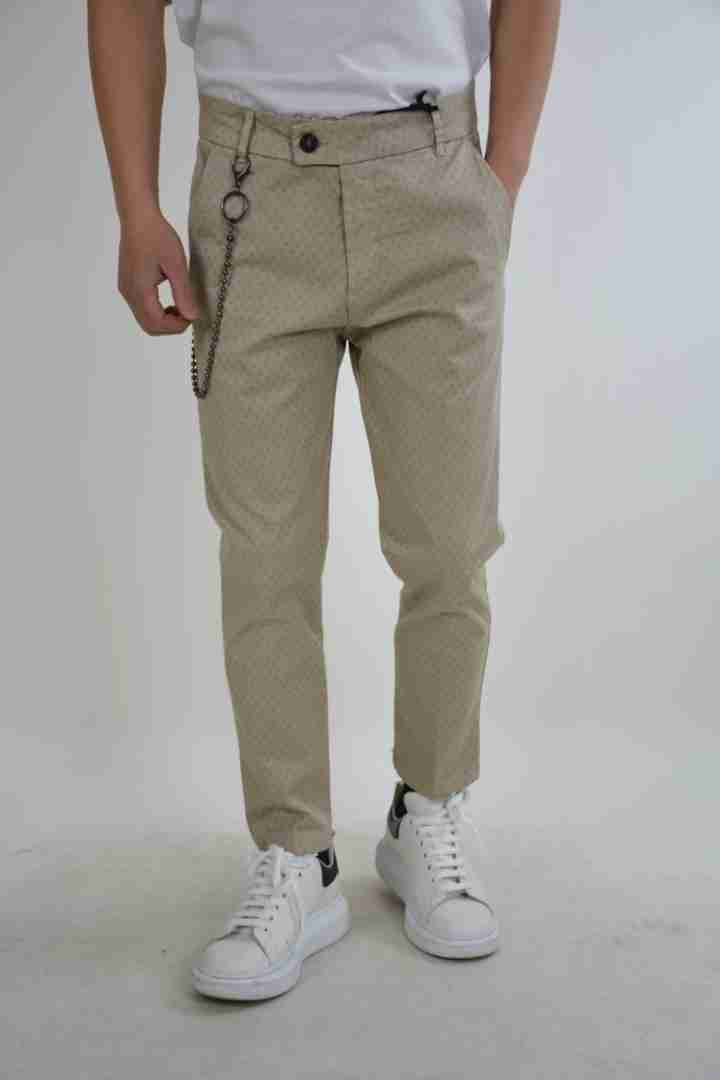 Pantaloni capri in microfantasia