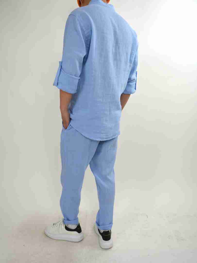 Pantaloni con coulisse in lino
