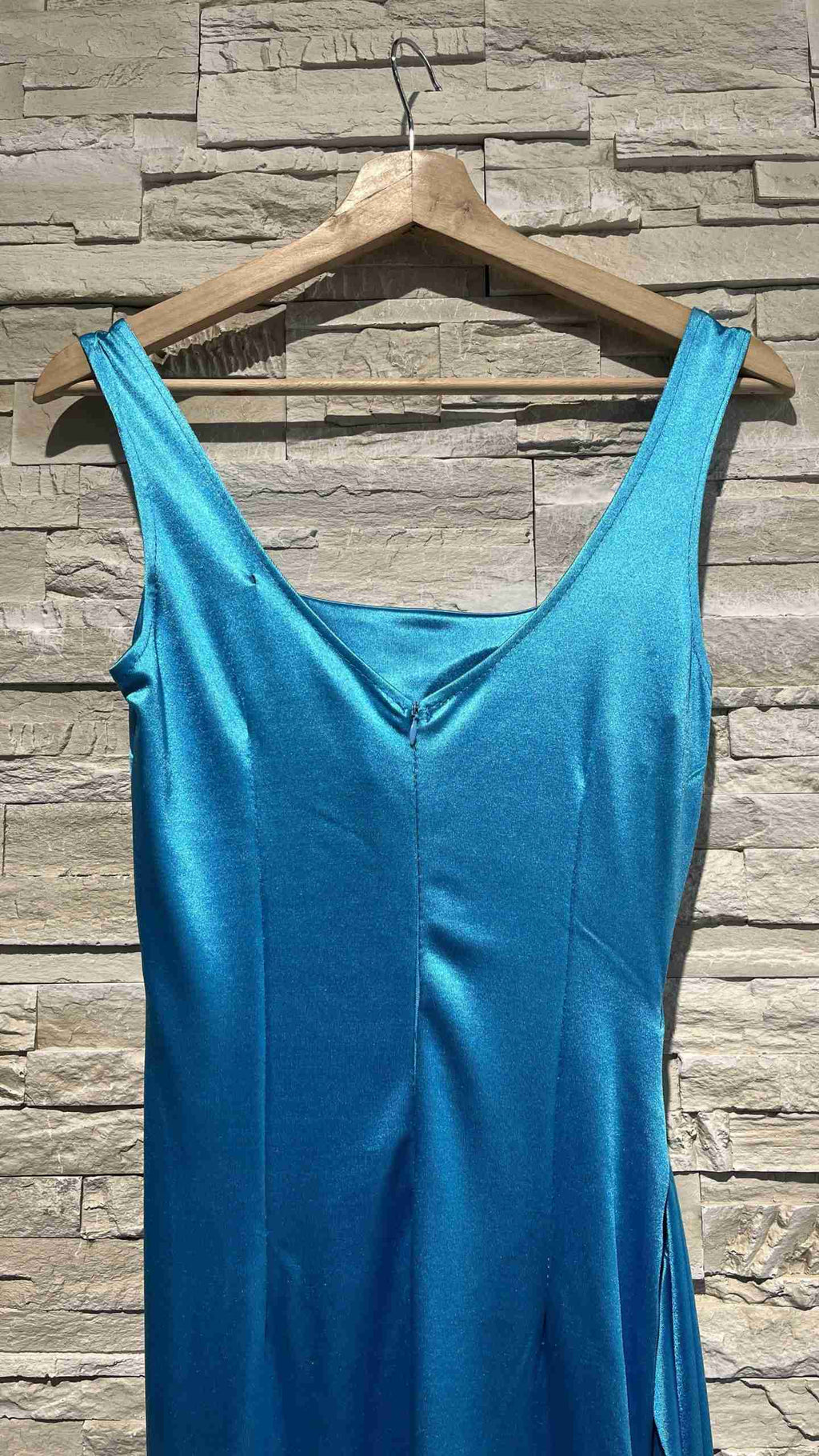 Abito lungo a corsetto in raso