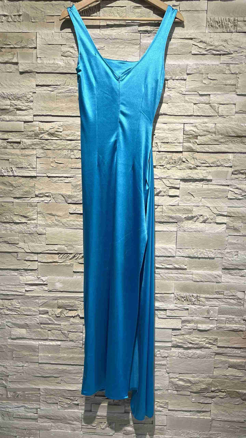 Abito lungo a corsetto in raso