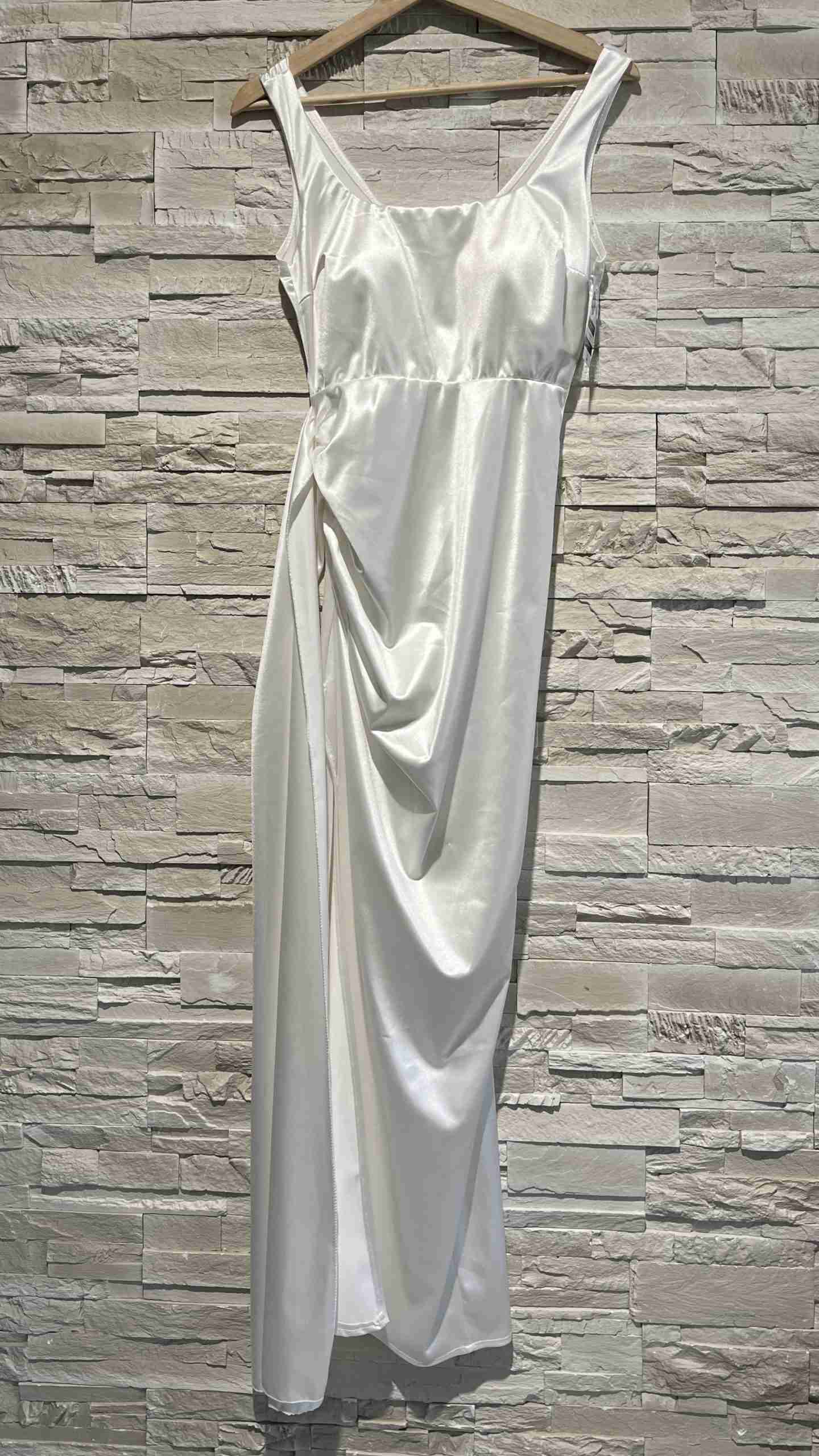 Abito lungo a corsetto in raso