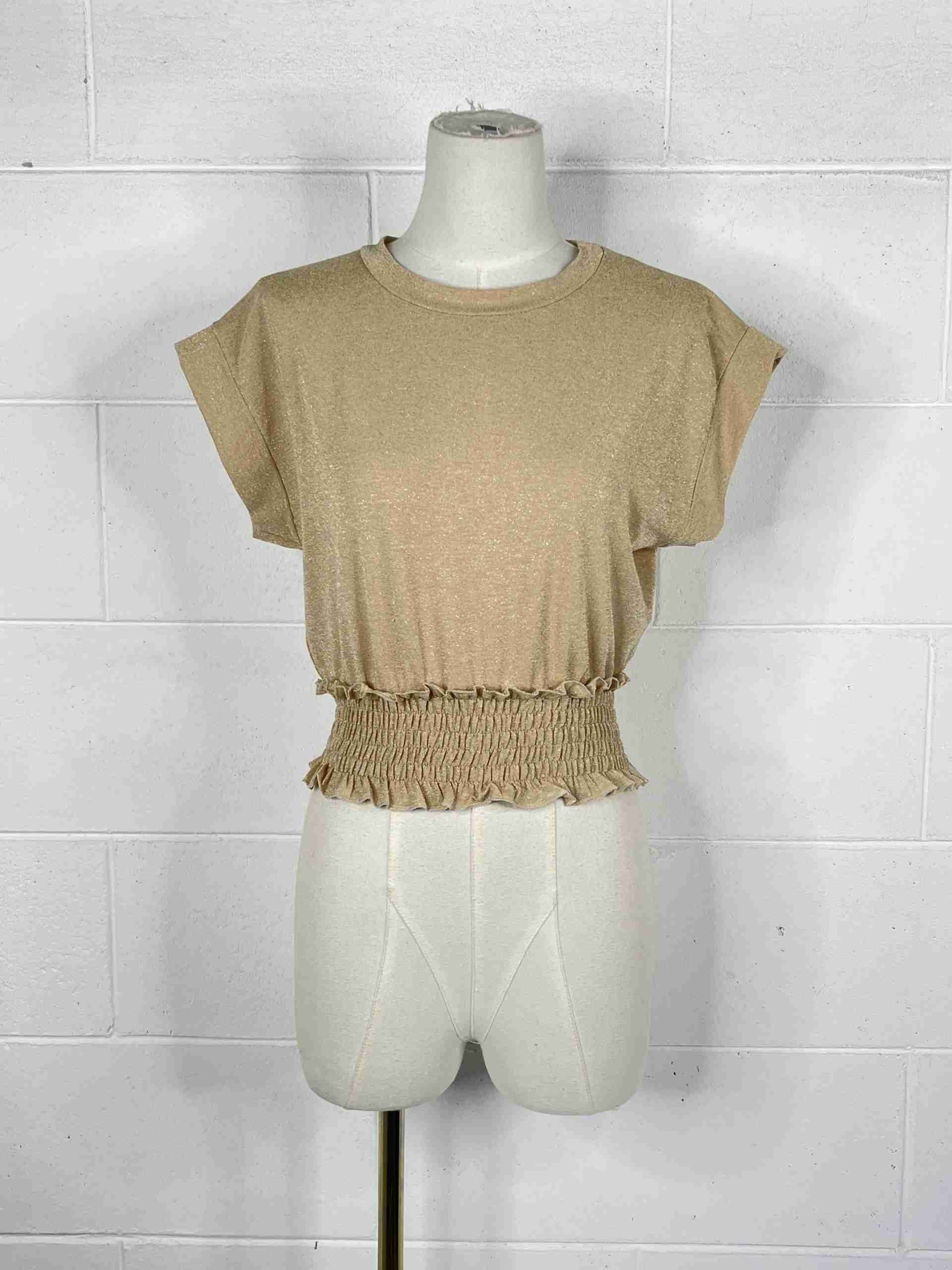 T-shirt in lurex con fascia elastica