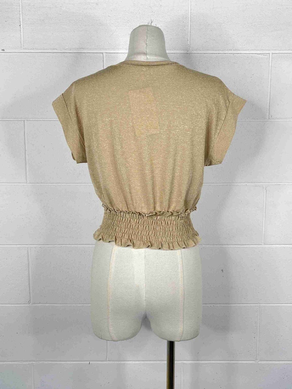T-shirt in lurex con fascia elastica