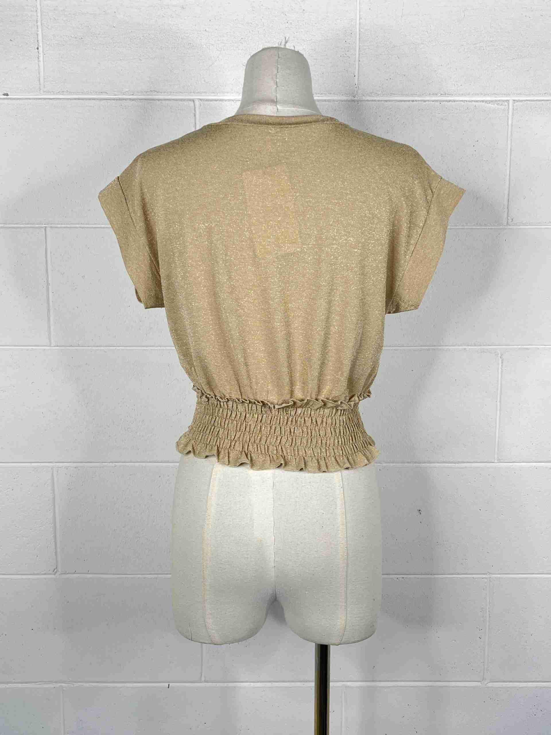 T-shirt in lurex con fascia elastica