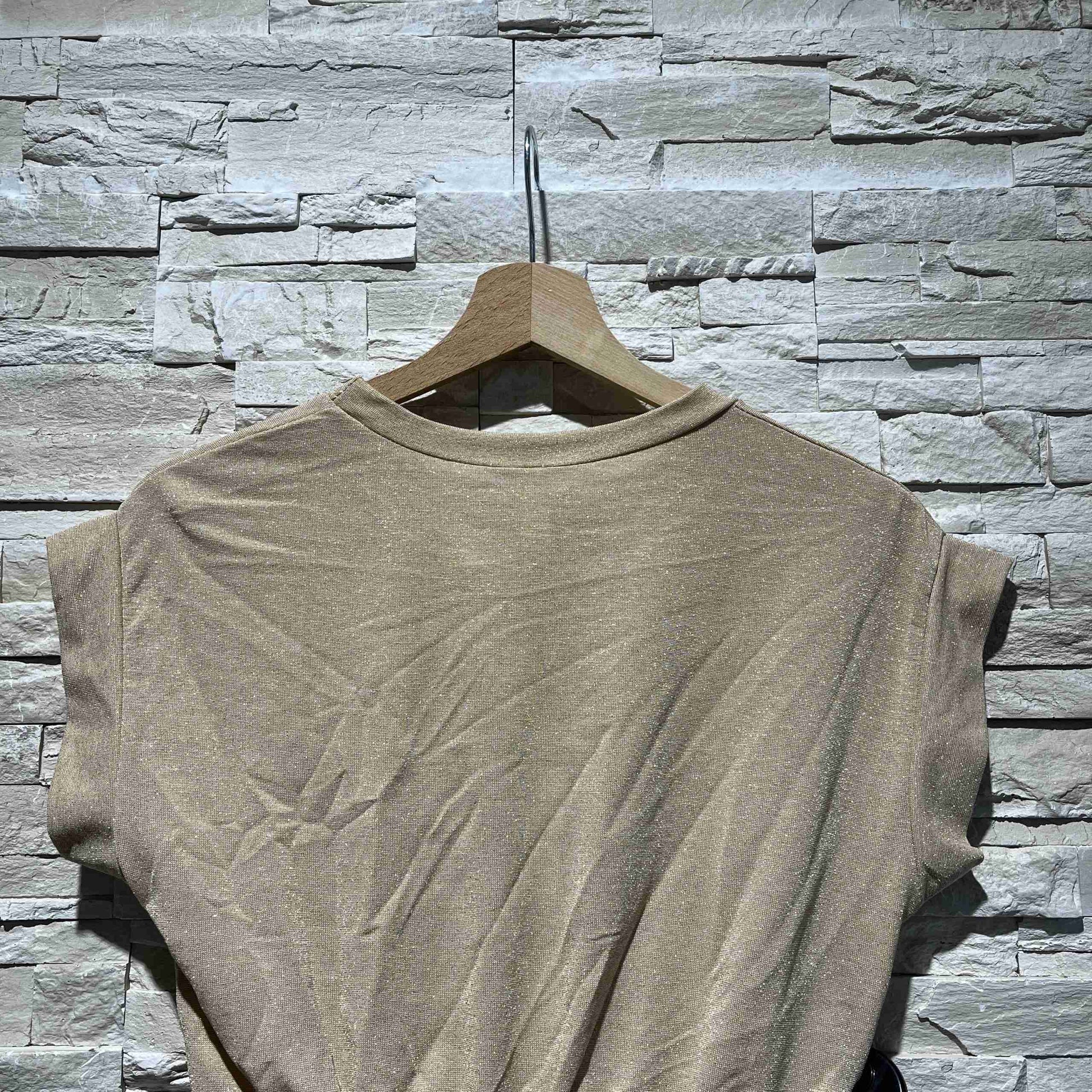 T-shirt in lurex con fascia elastica