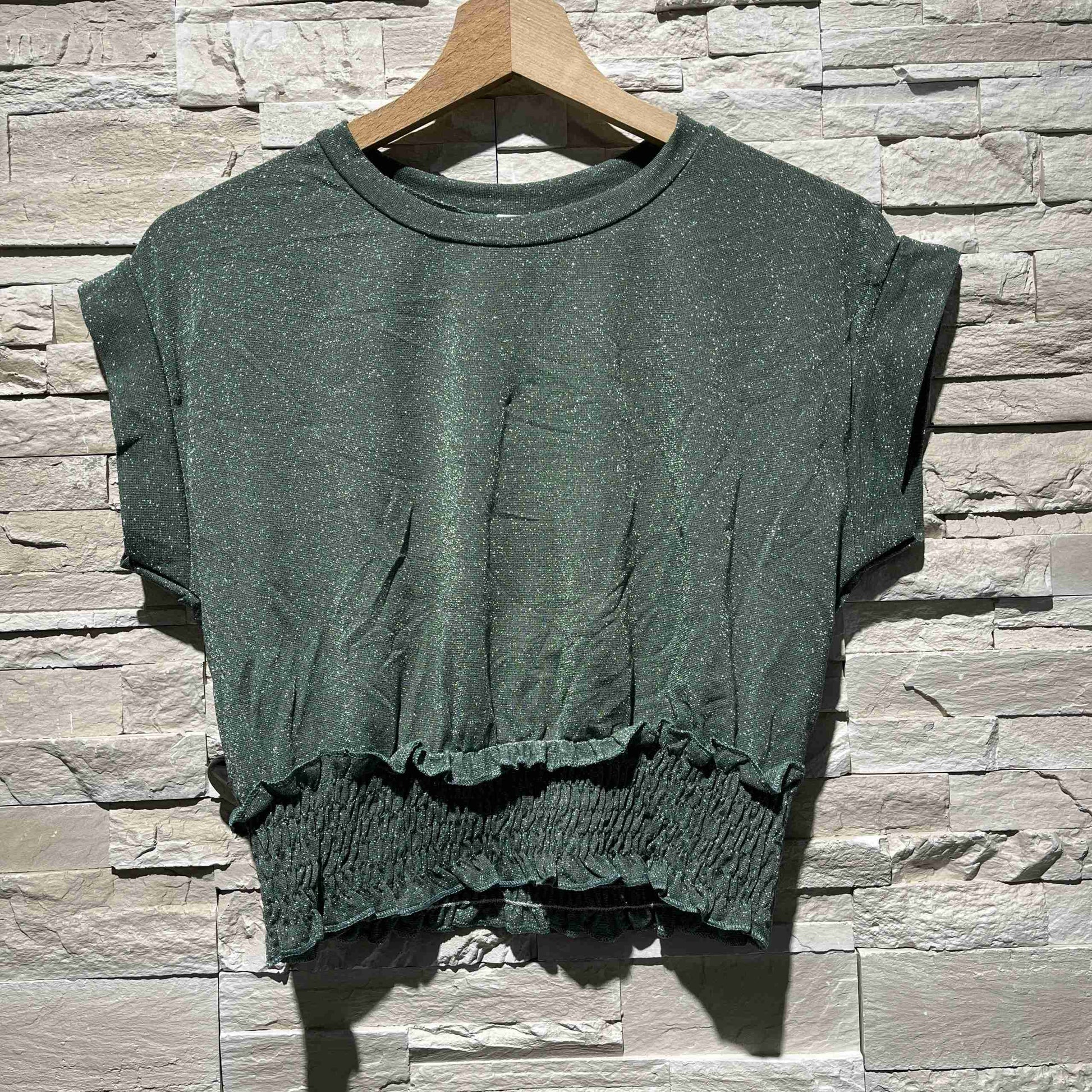 T-shirt in lurex con fascia elastica