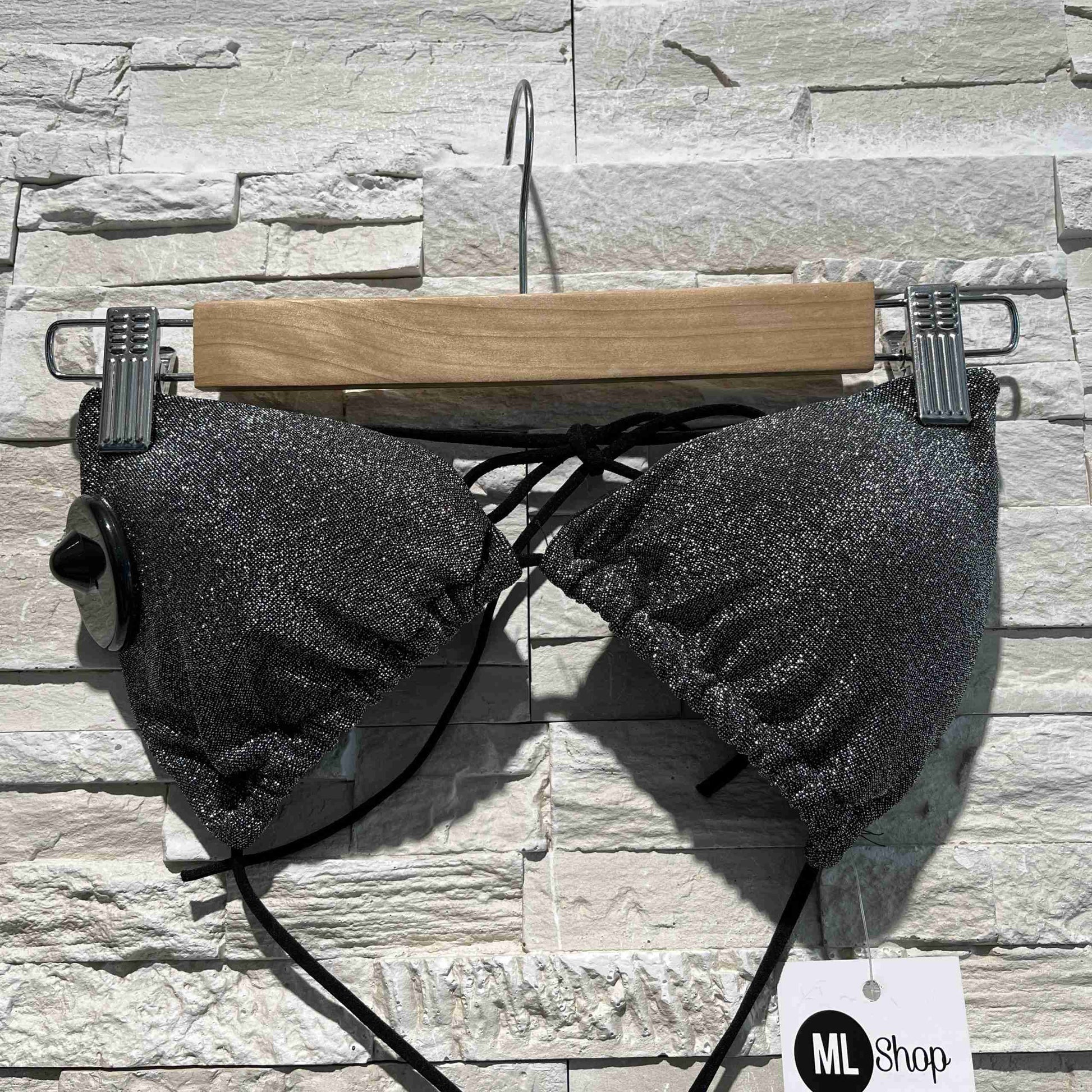 Bikini lurex con fiocchetto laterale