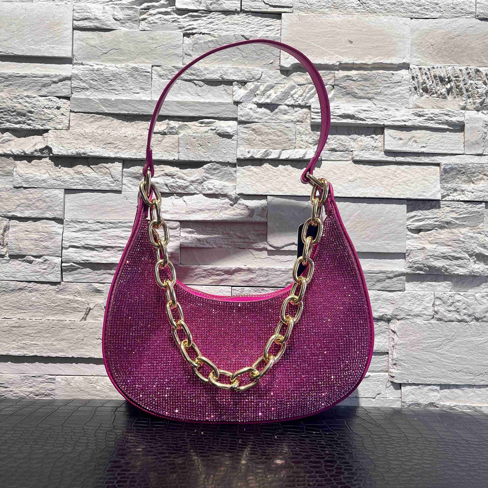 Borsa mezza luna sbrillucicosa
