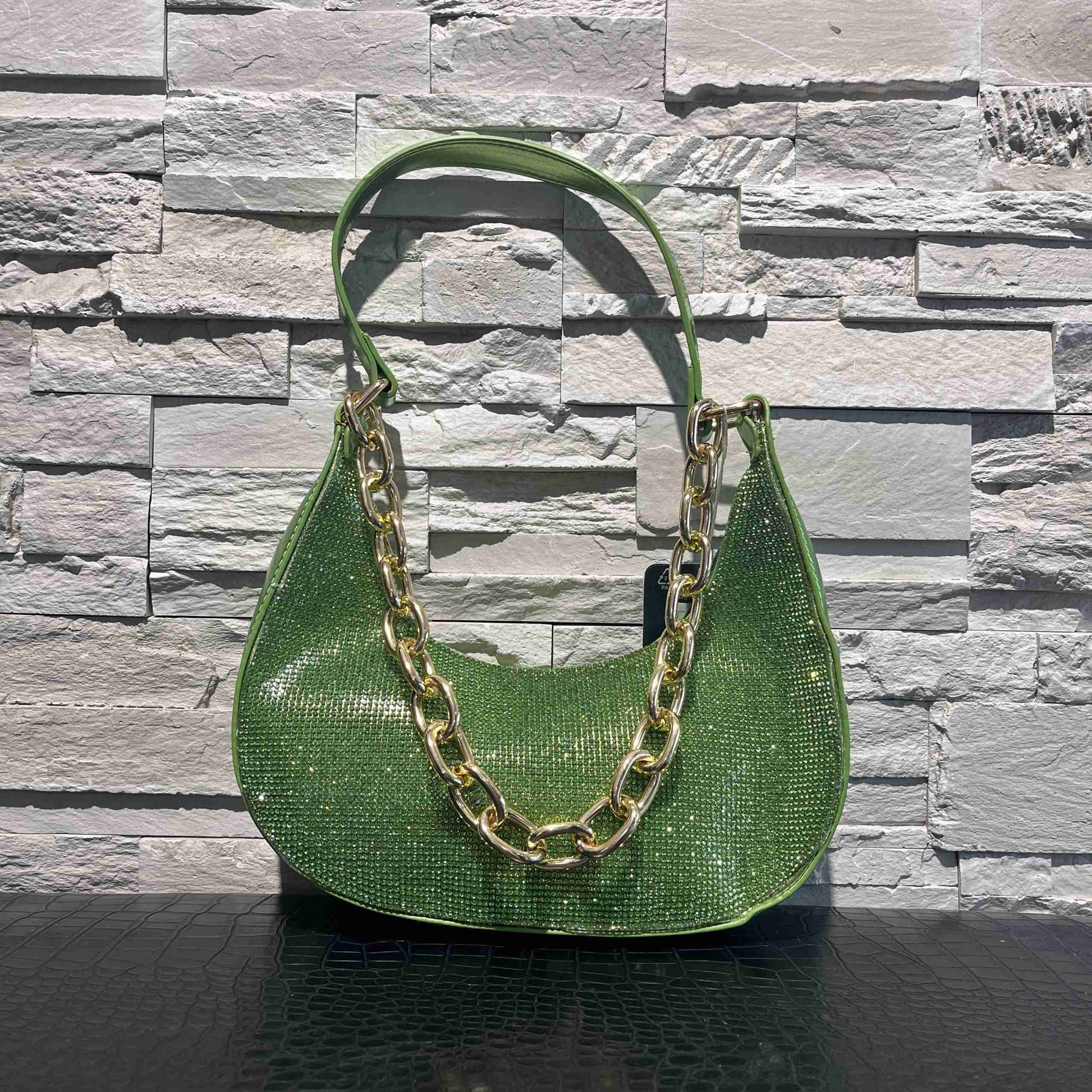 Borsa mezza luna sbrillucicosa