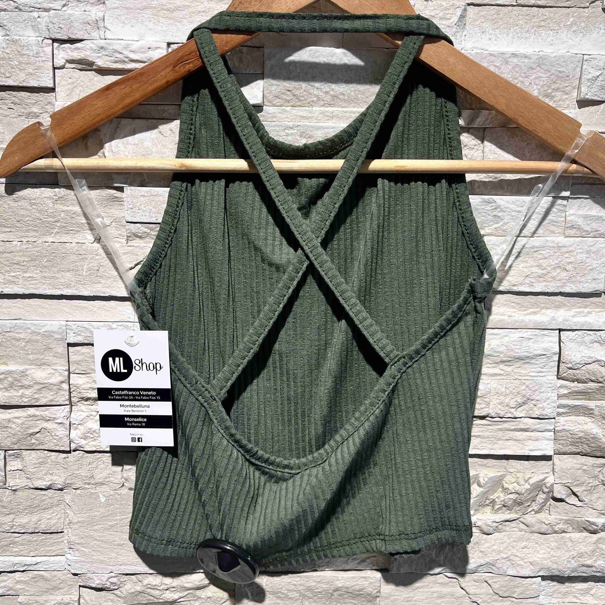 Top costine incrociato