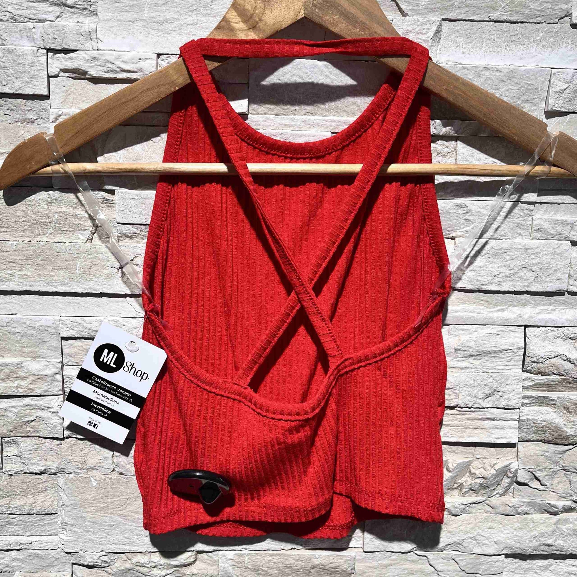 Top costine incrociato