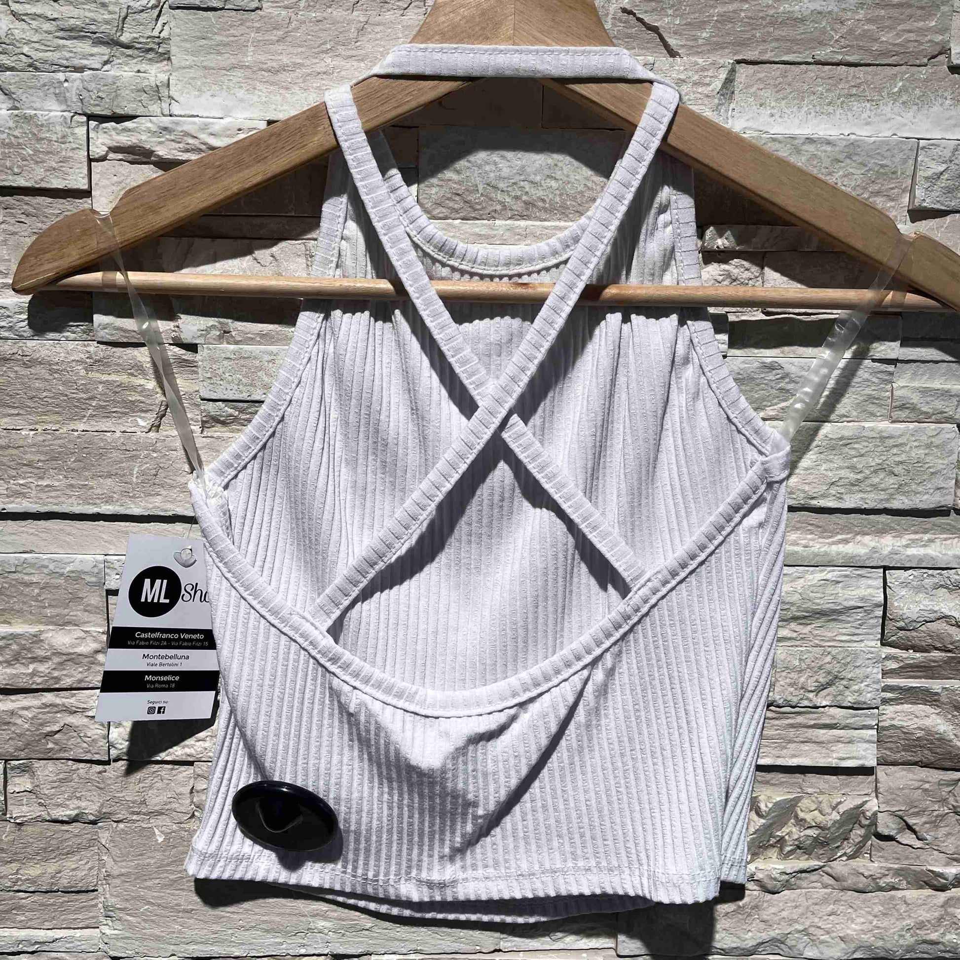 Top costine incrociato