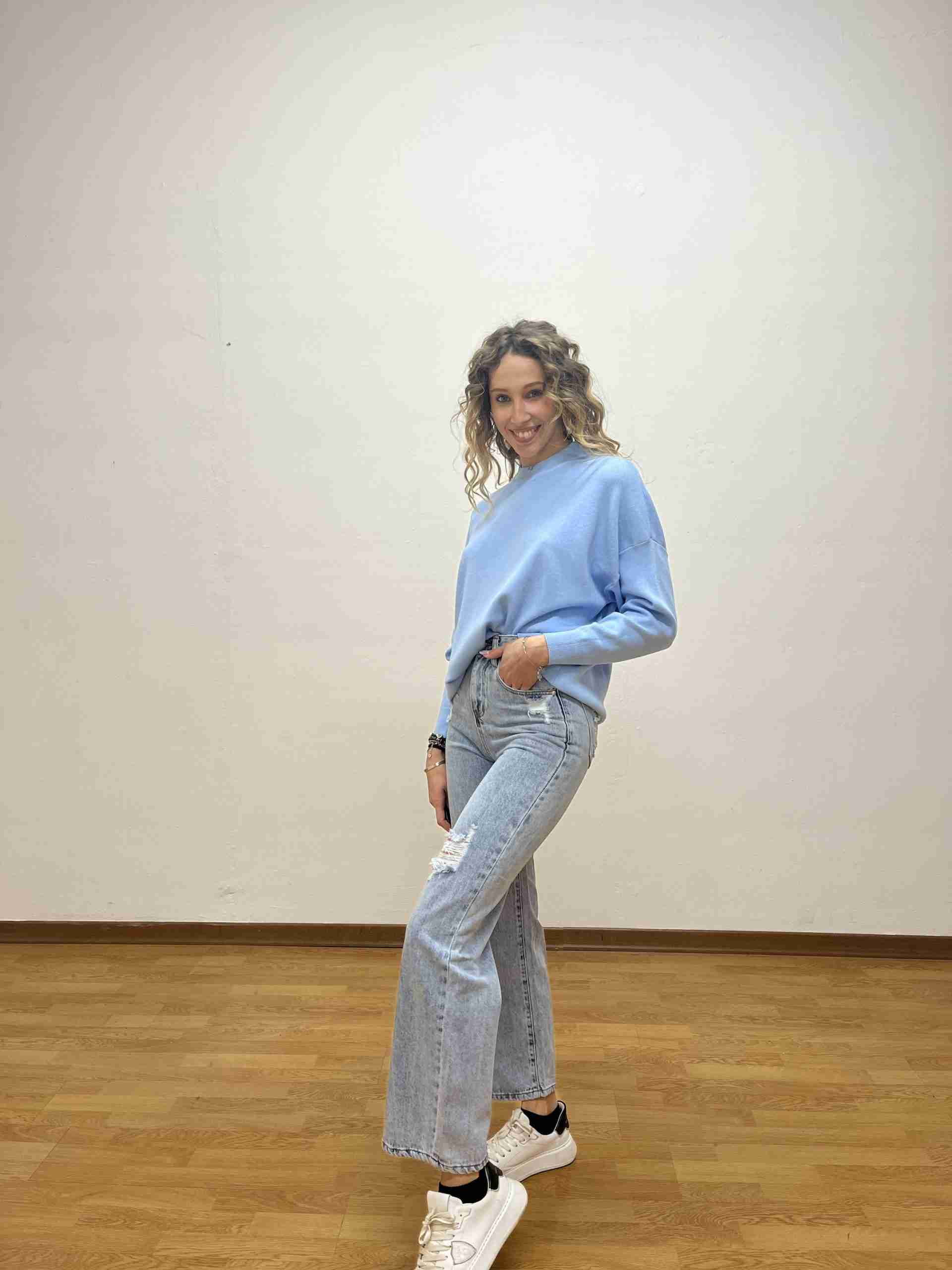 Maglione over girocollo