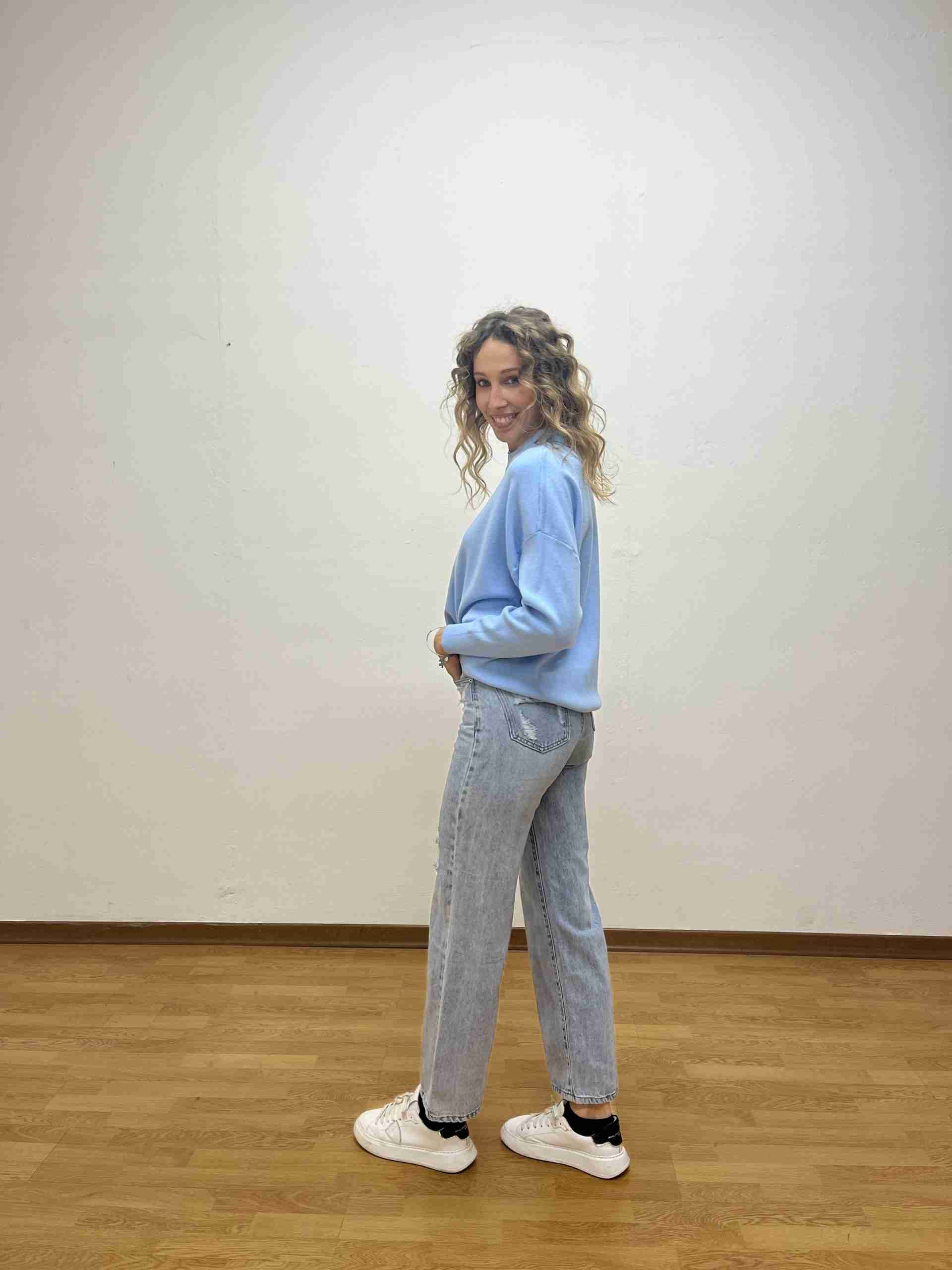 Maglione over girocollo