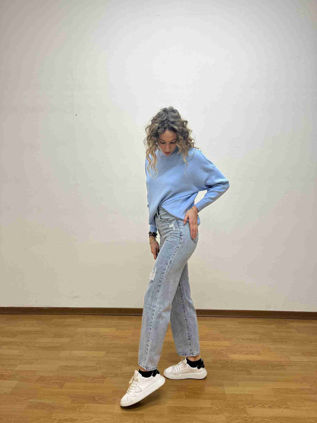Maglione over girocollo