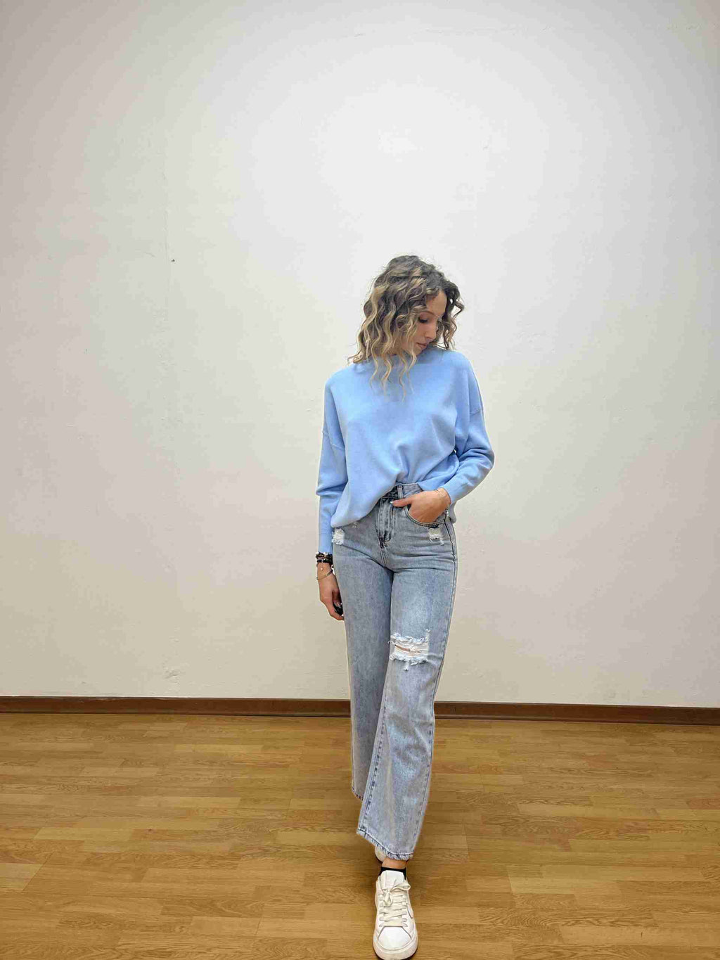 Maglione over girocollo
