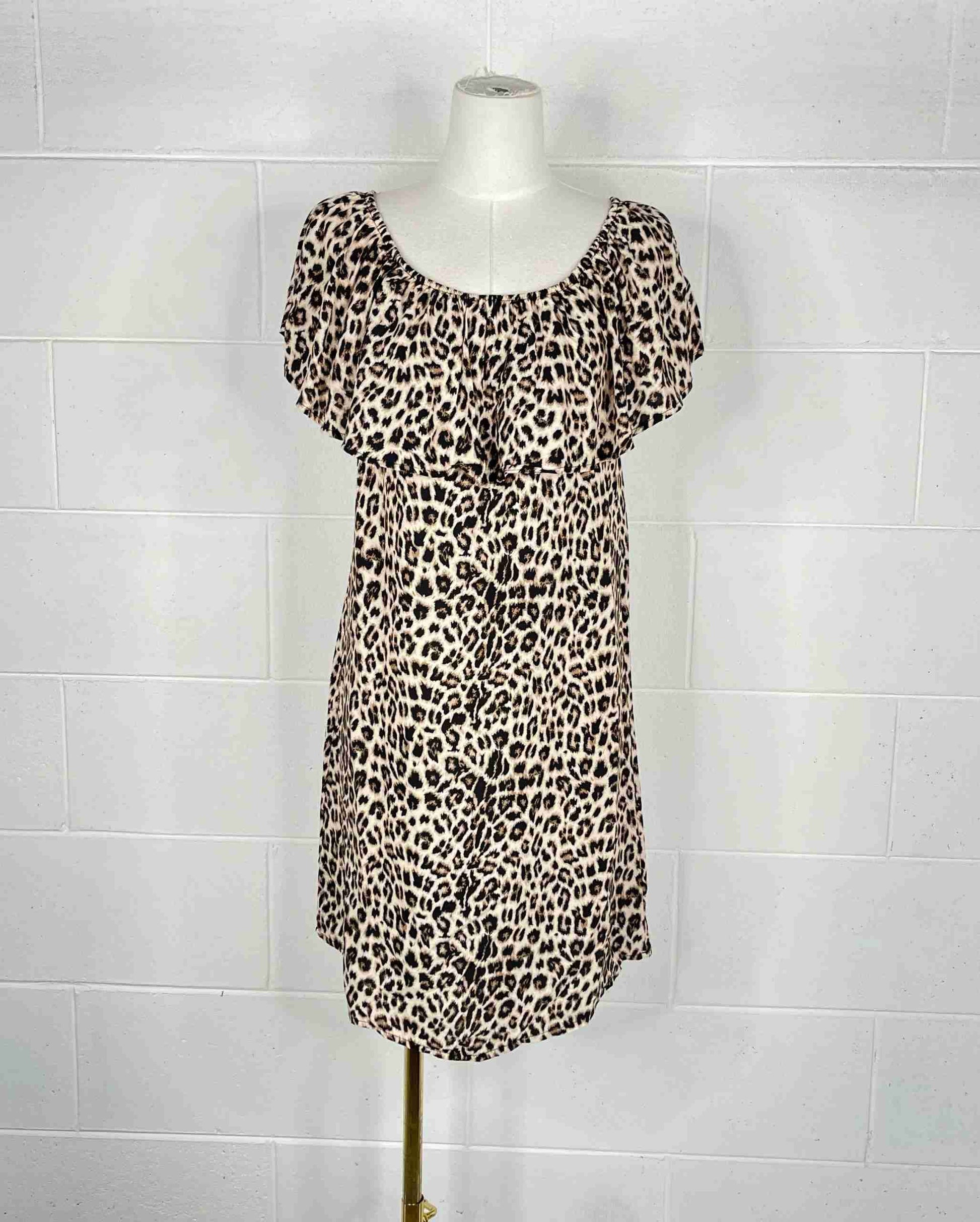 Vestito scollo a barca animalier