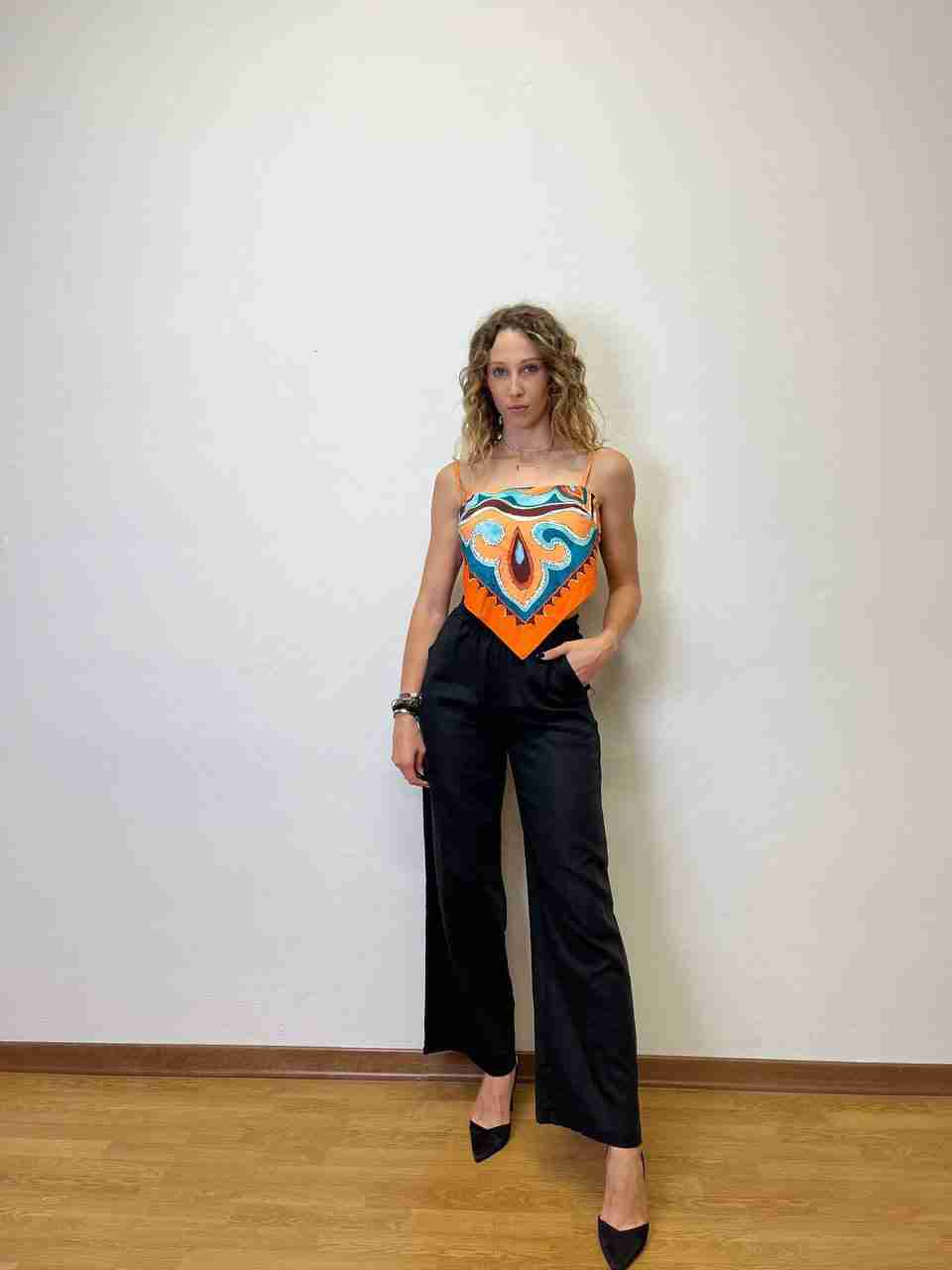 Pantaloni a palazzo in lino