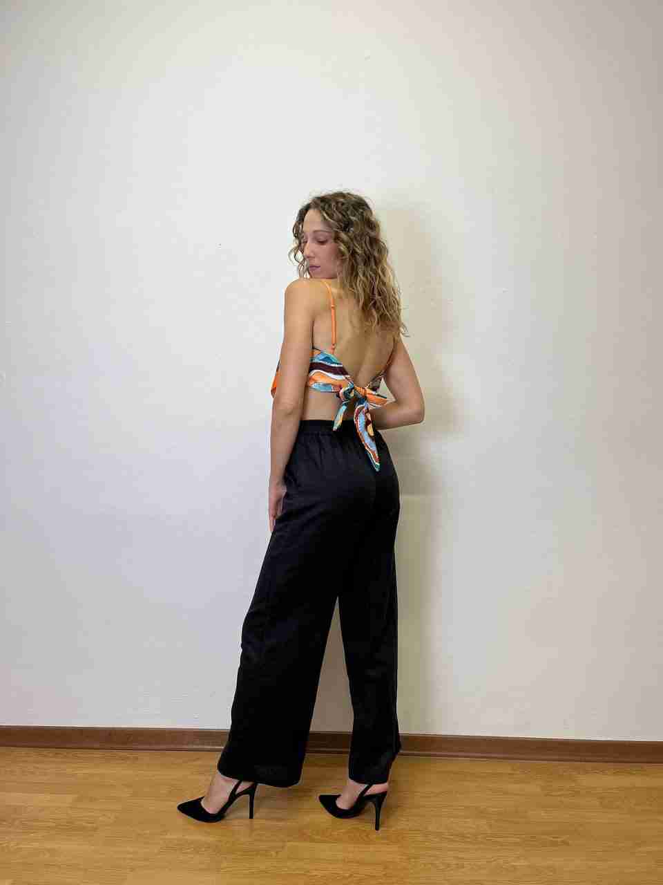 Pantaloni a palazzo in lino