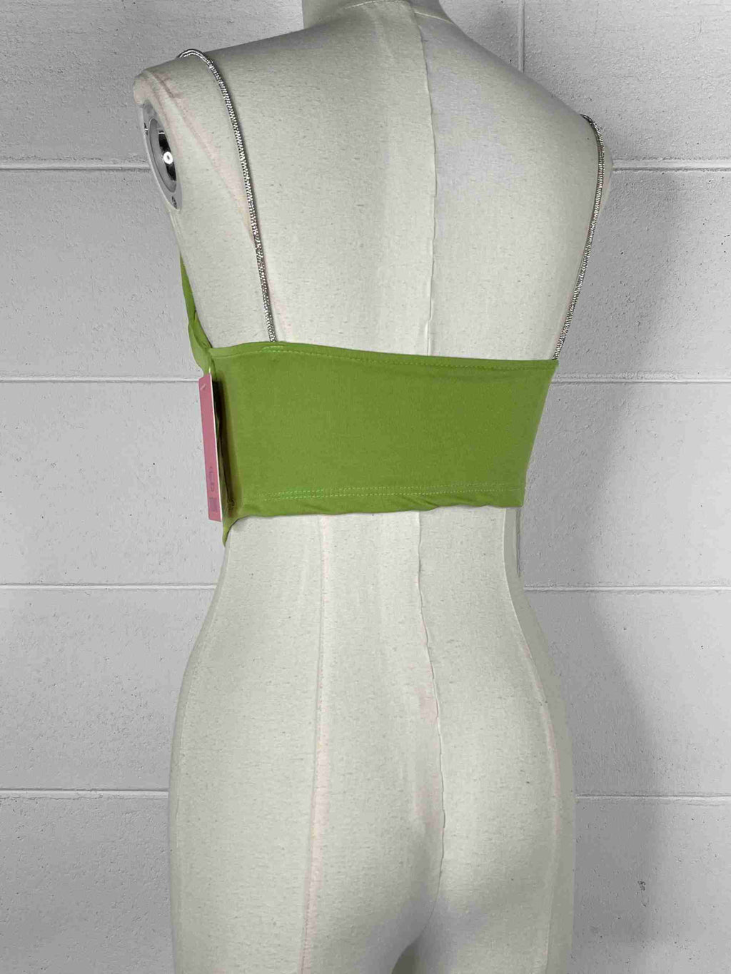 Top scollo drappeggiato e spalline glitter