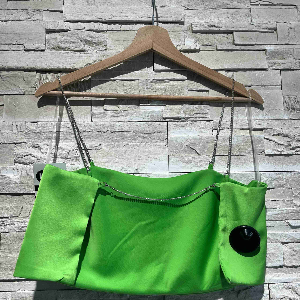Top a fascia con spalline con diamantini