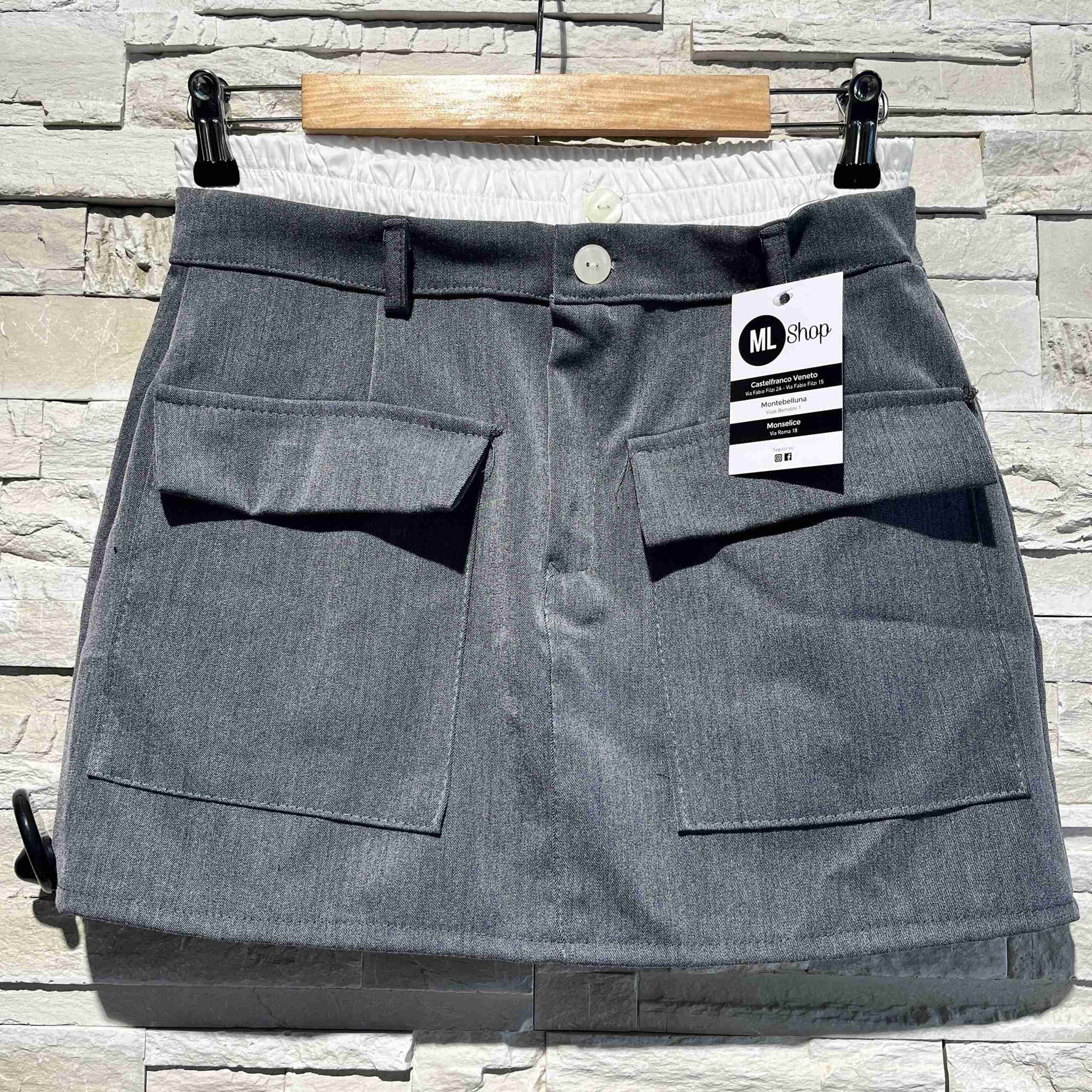 Gonna con fascia elastica in contrasto