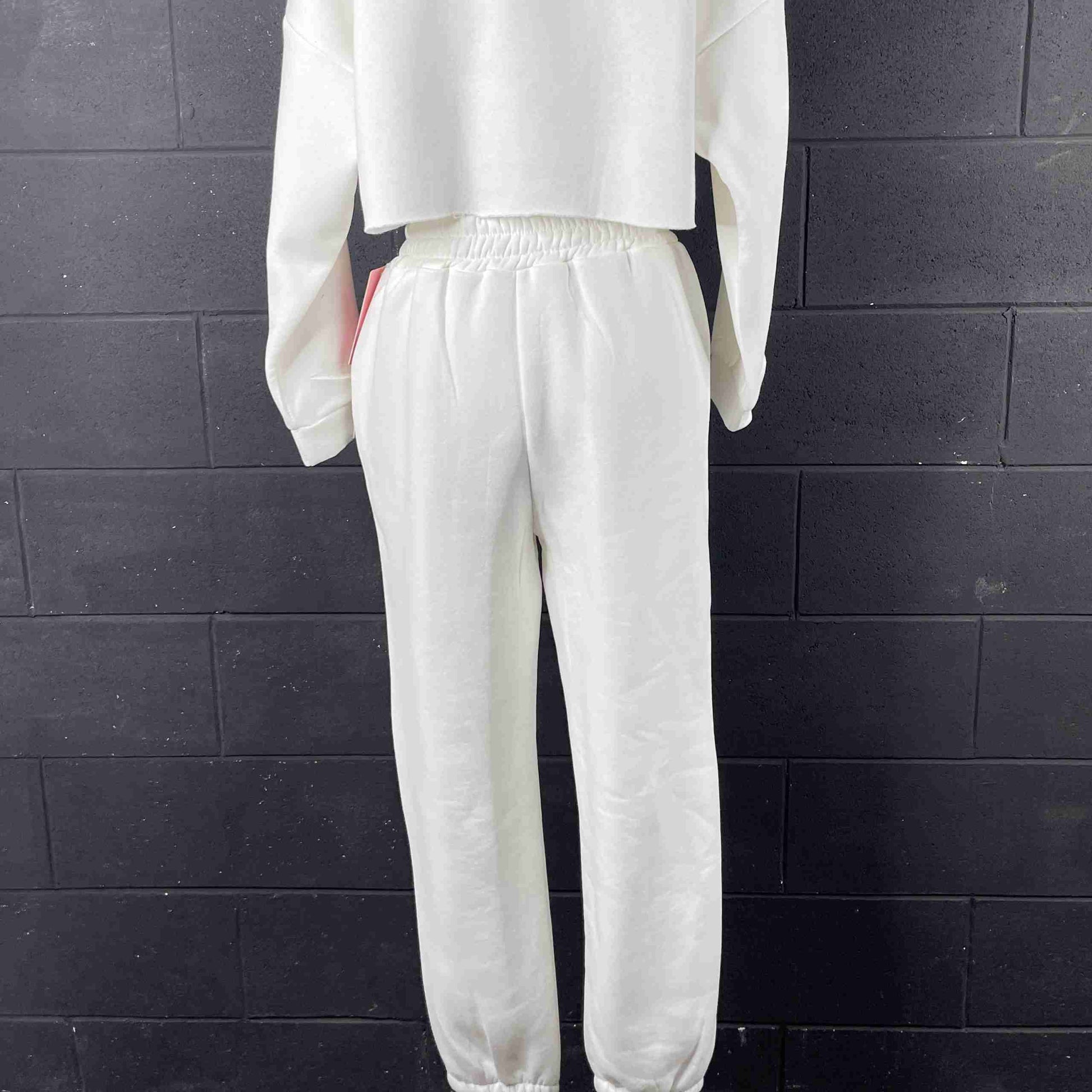 Pantaloni tuta felpati con effetto lucido