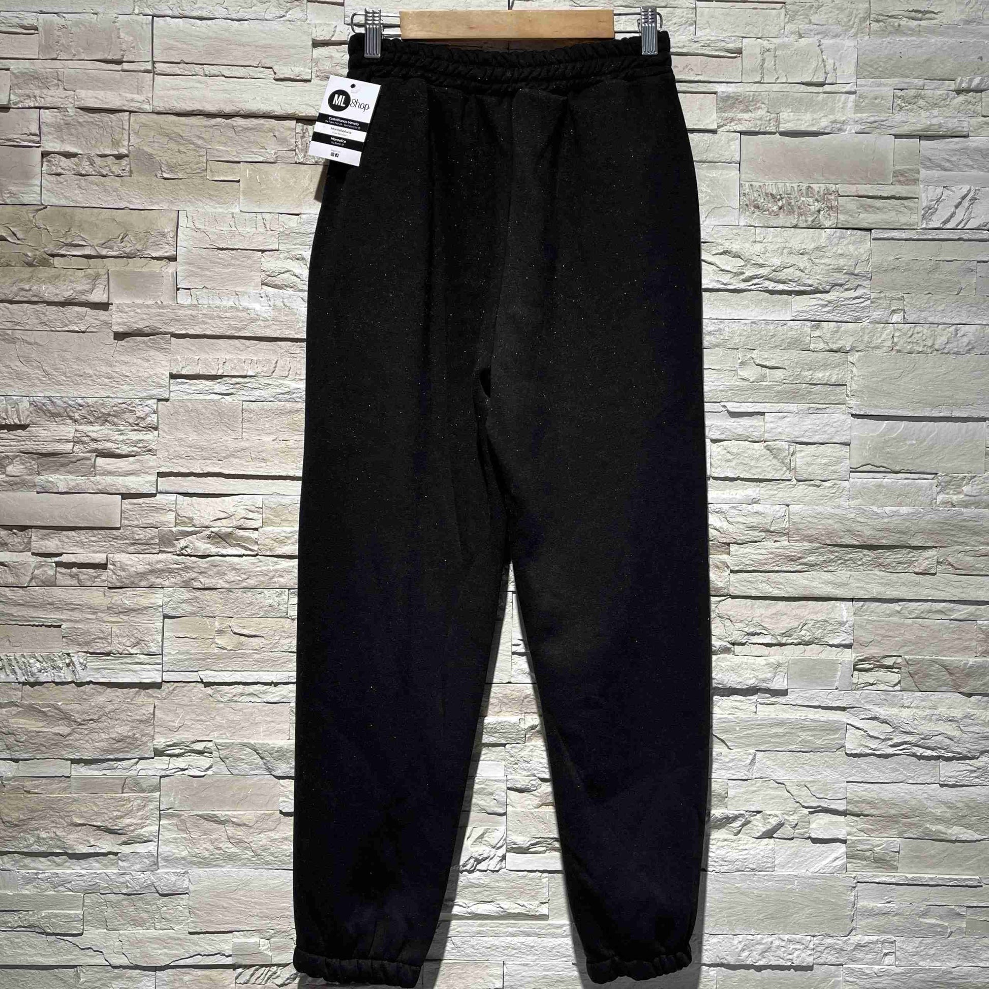 Pantaloni tuta felpati con effetto lucido