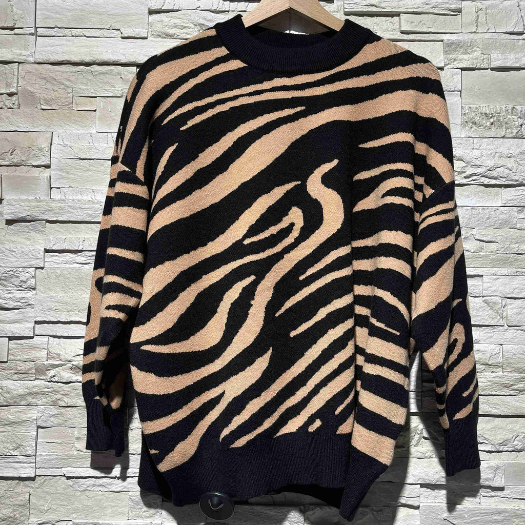 Maglione girocollo in fantasia