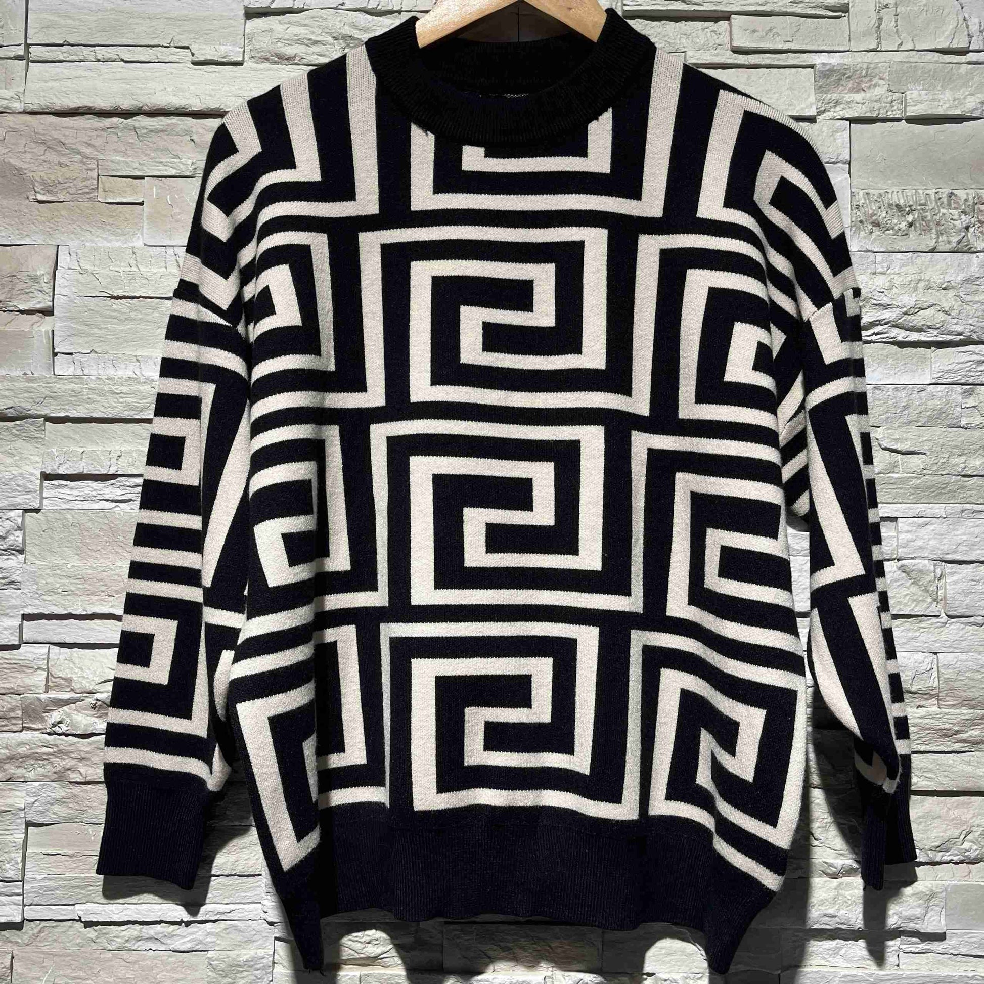 Maglione girocollo in fantasia