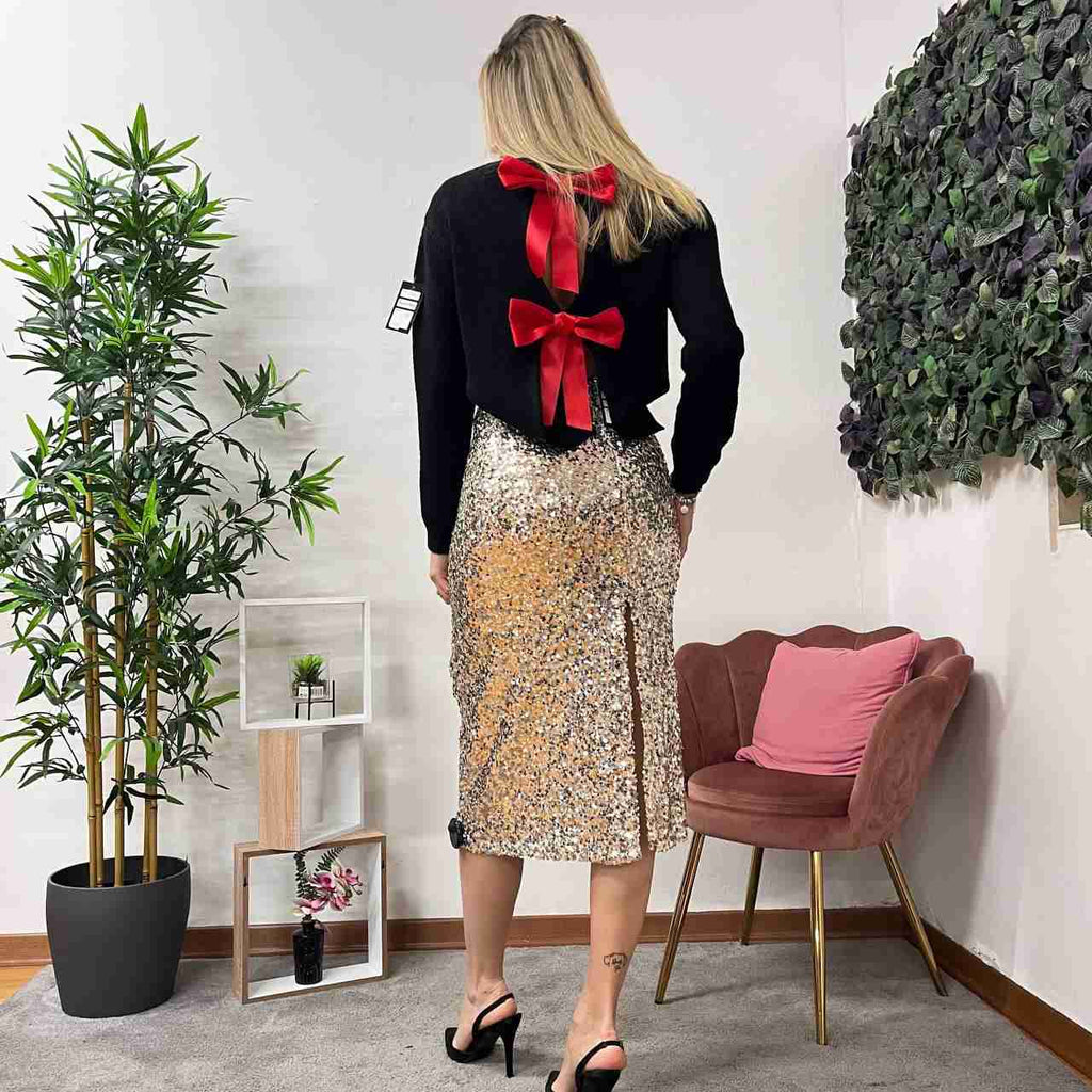 Gonna longuette in paillettes