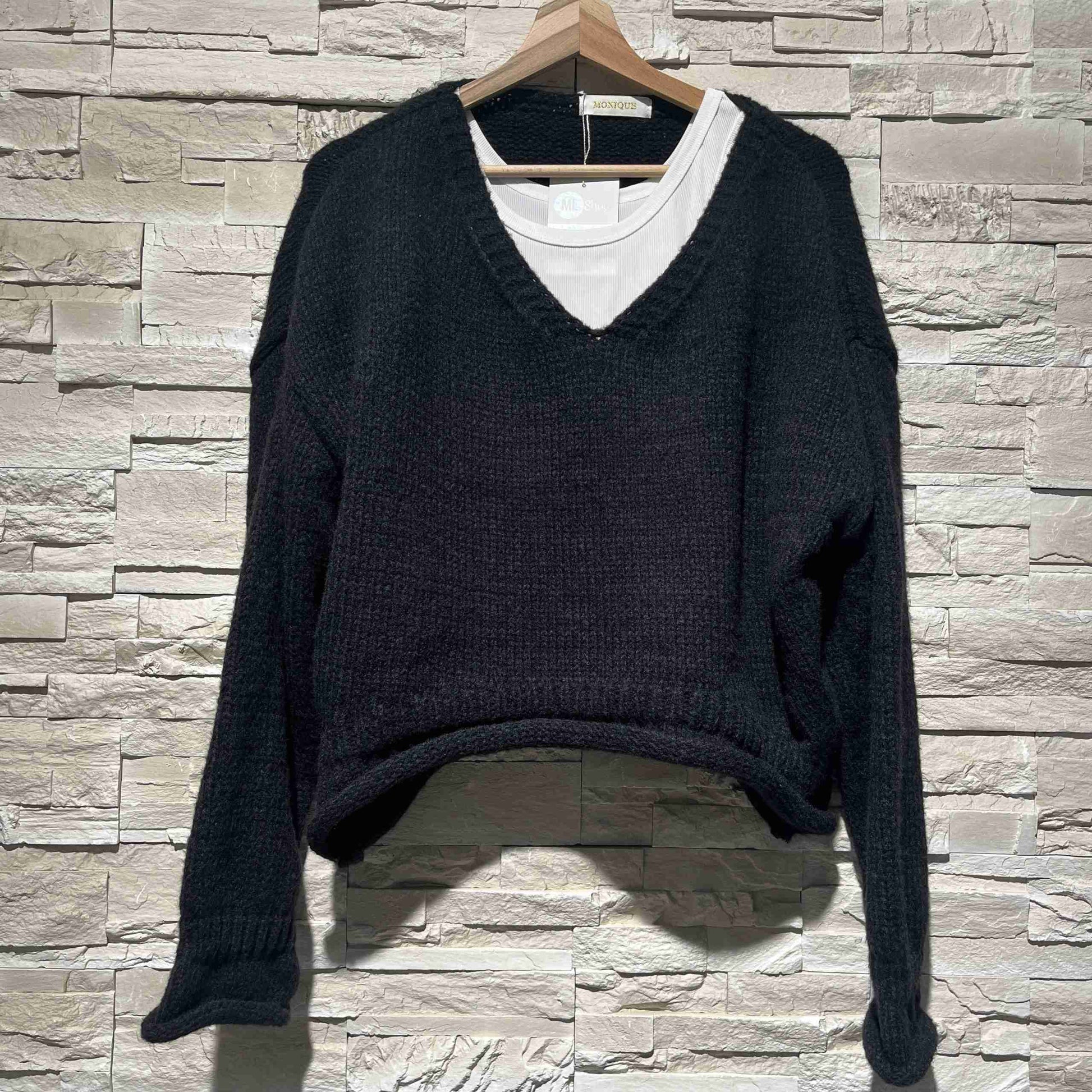 Maglione oversize con canotta