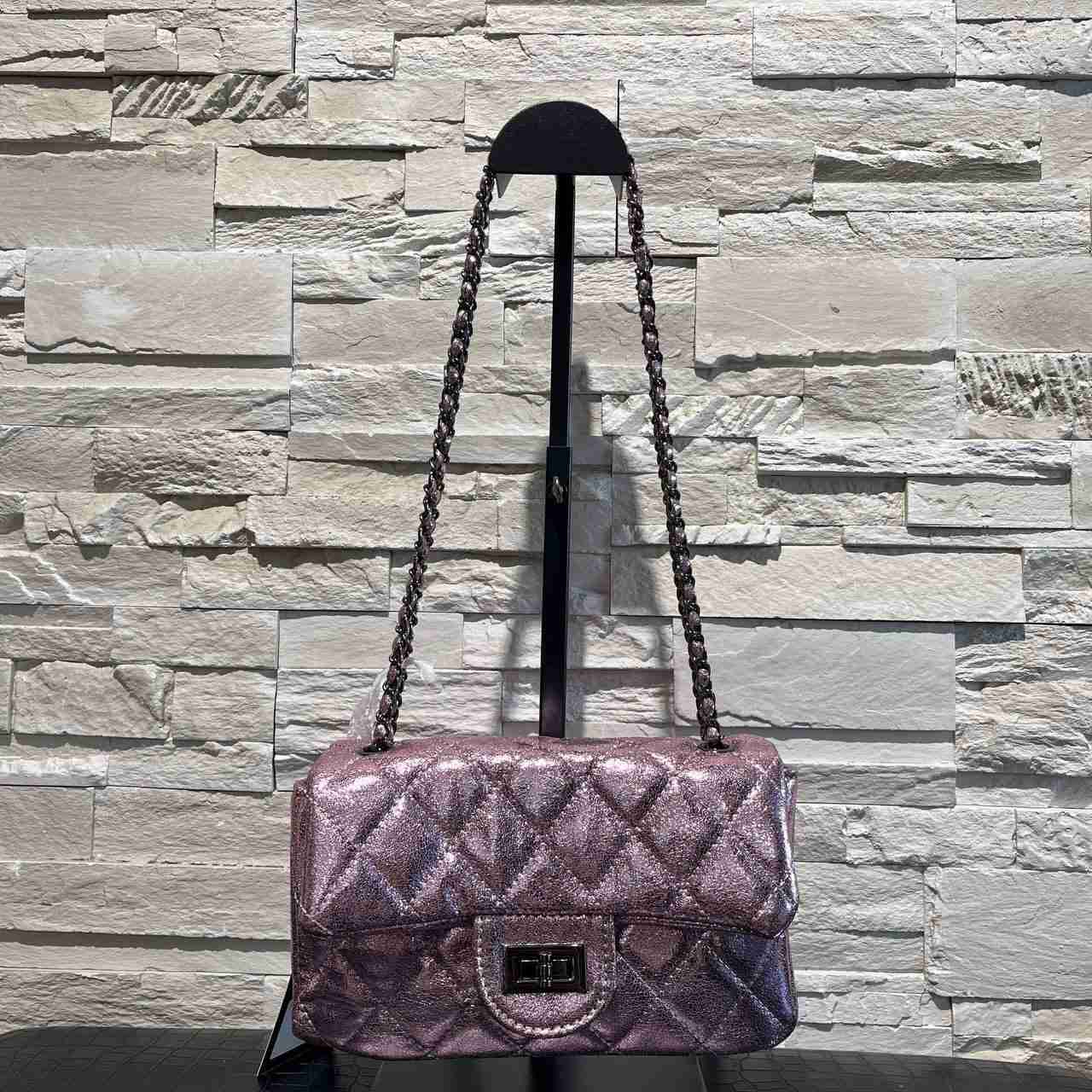 Mini bauletto effetto metallizzato