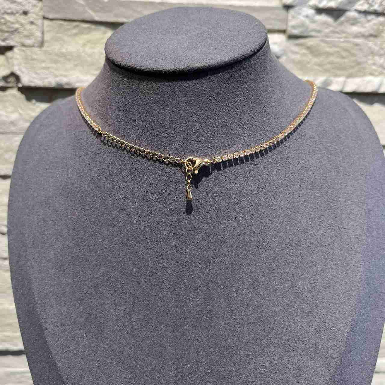Collana goccia strass