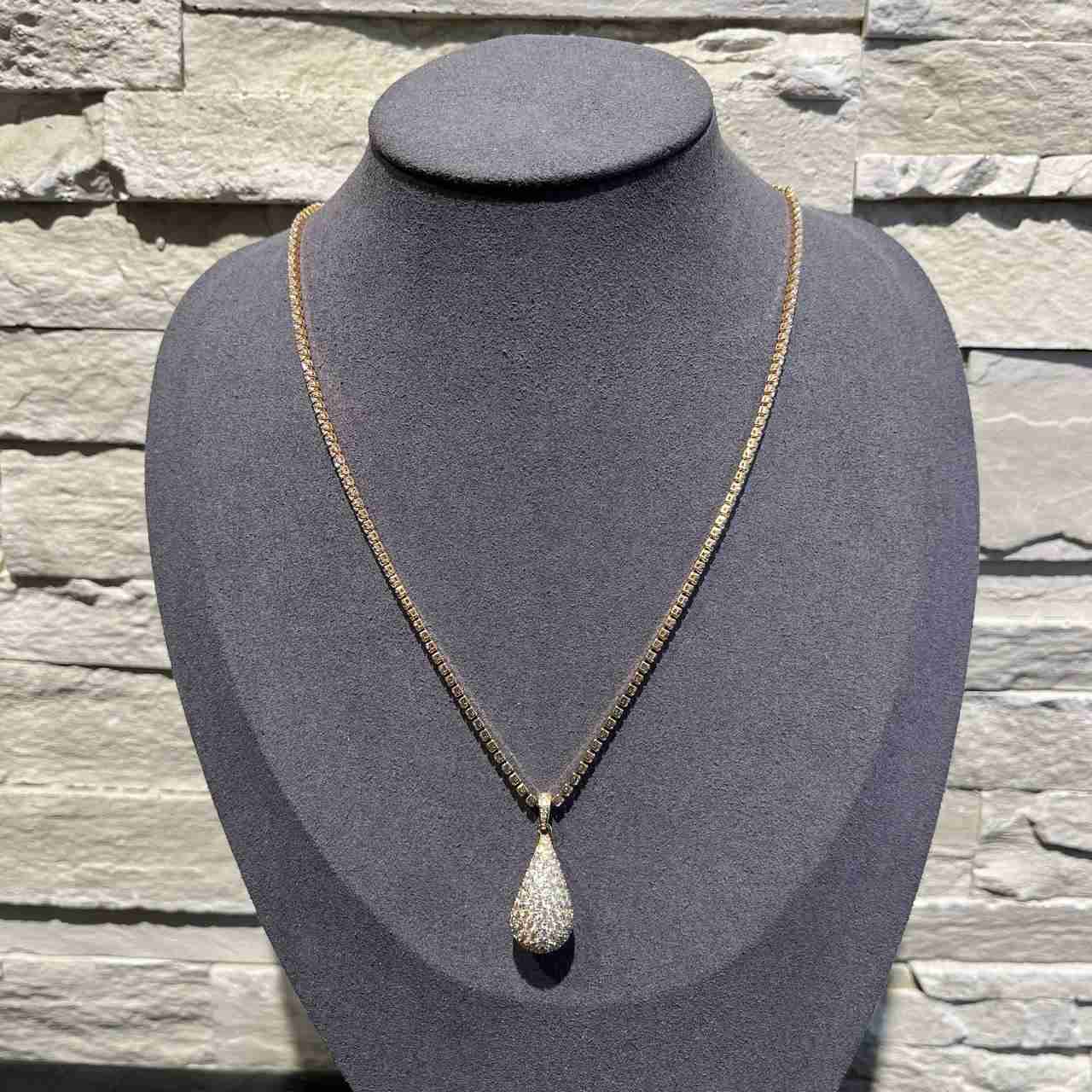Collana goccia strass